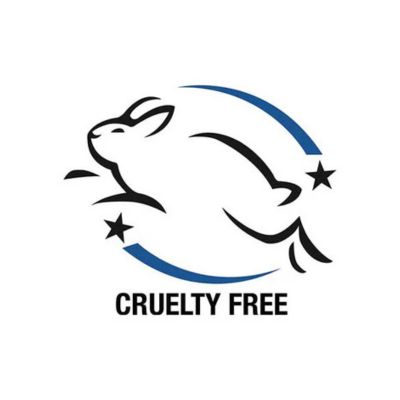 Logo for sertifisering innen hudpleie og kosmetikk: Leaping bunny (Garanti for at det ikke har vært noen involvering av dyr eller dyremishandling).